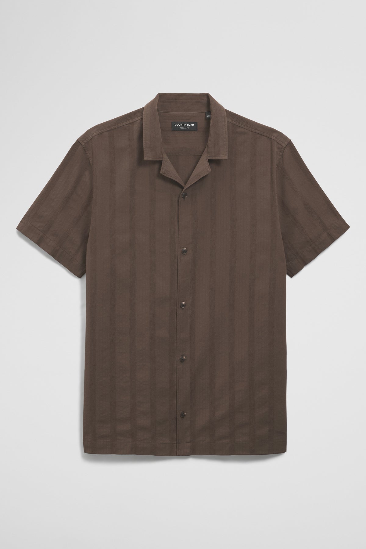 Regular Fit Short Sleeve Textured Stripe Shirt