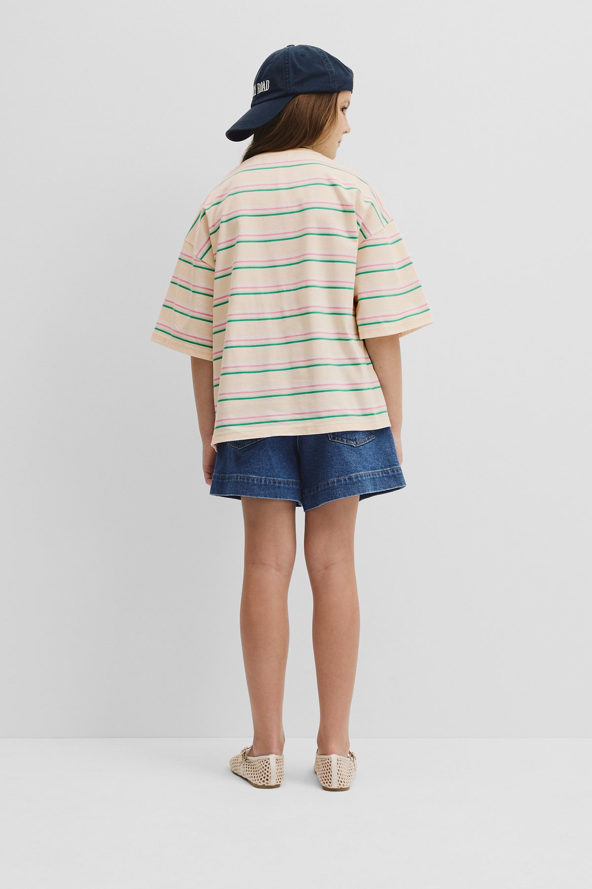 Teen Short Sleeve Oversized Stripe T-Shirt