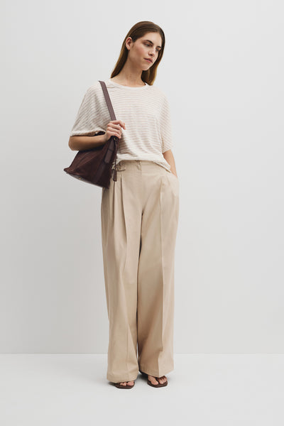 Stripe Linen Dolman T-Shirt