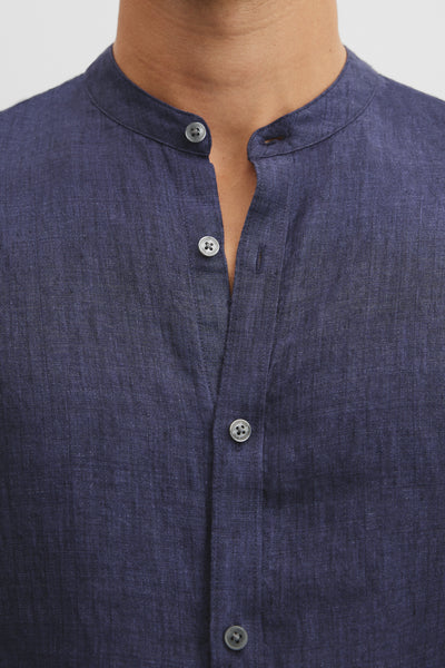 Regular Fit Delave Linen Standard Collar Shirt