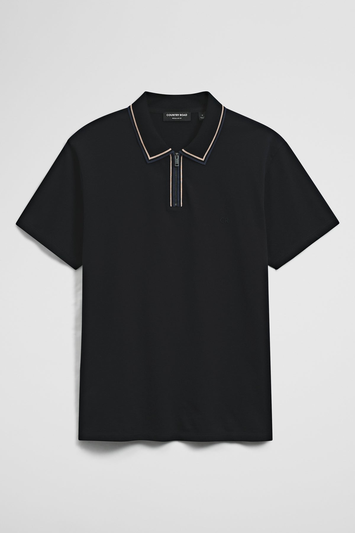 Short Sleeve Tipped Zip Polo