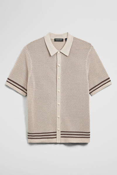 Relaxed Fit Australian Cotton Stripe Knit Shirt