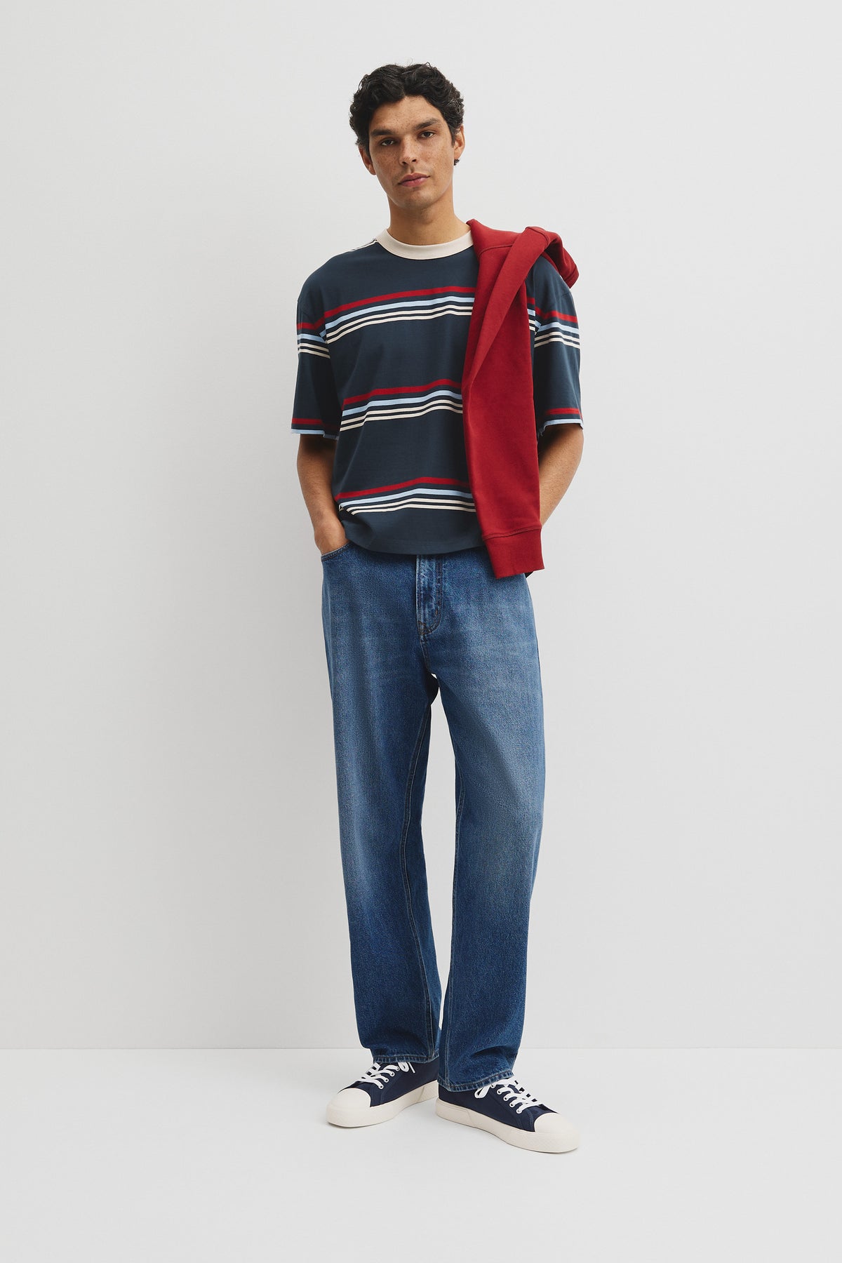 Short Sleeve Boxy Stripe T-Shirt