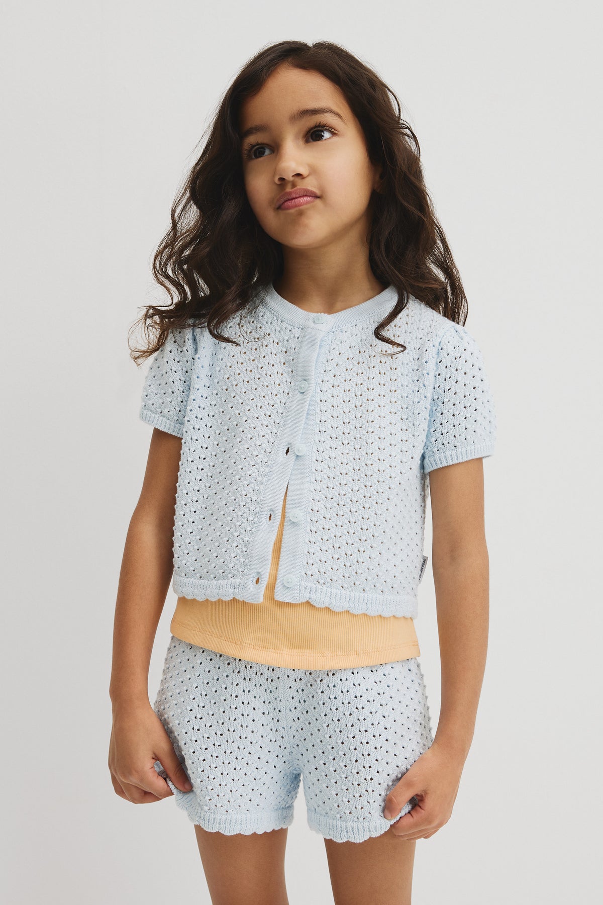 Short Sleeve Detail Knit T-Shirt