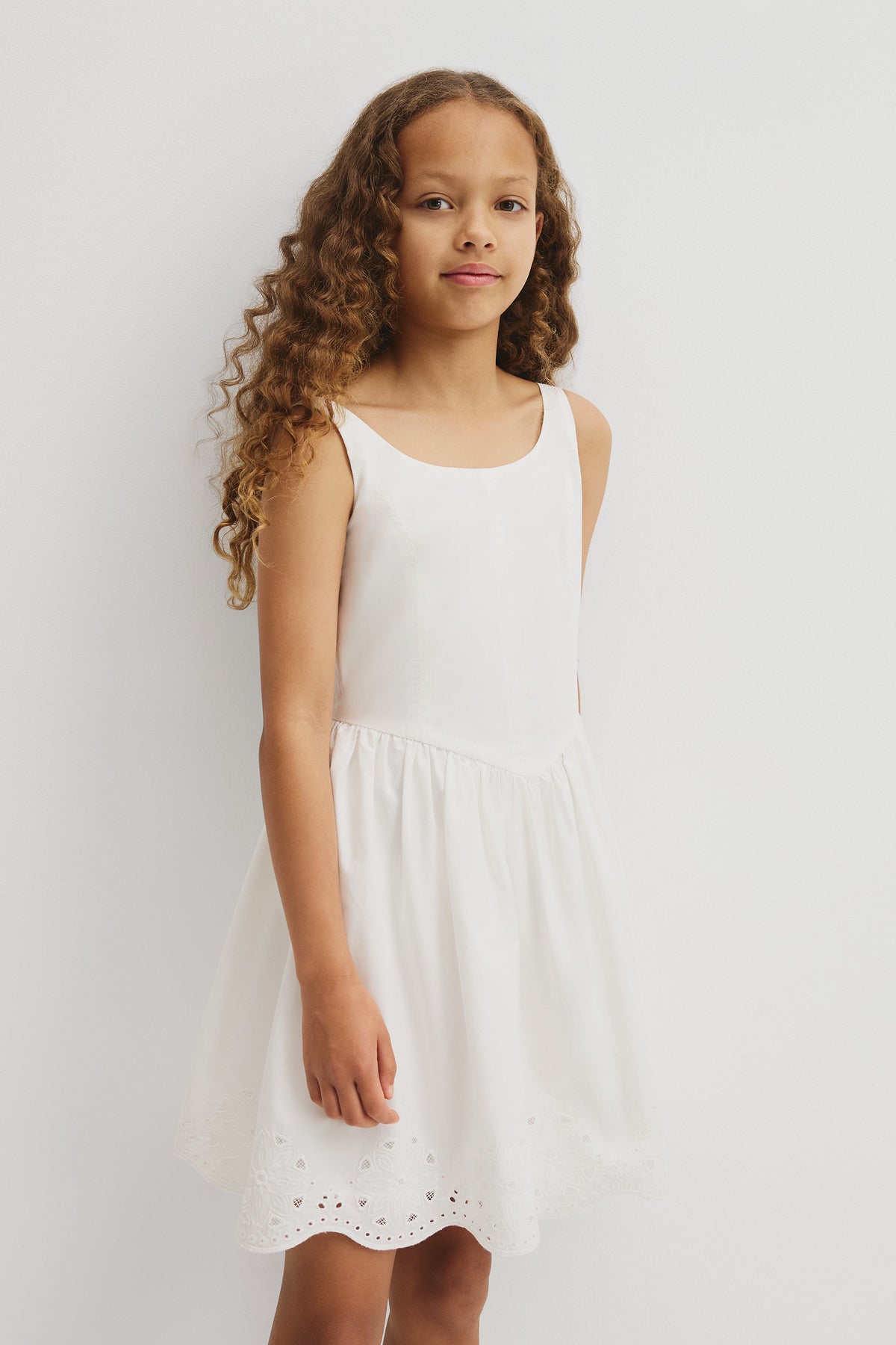 Teen Sleeveless Cutwork Mini Dress