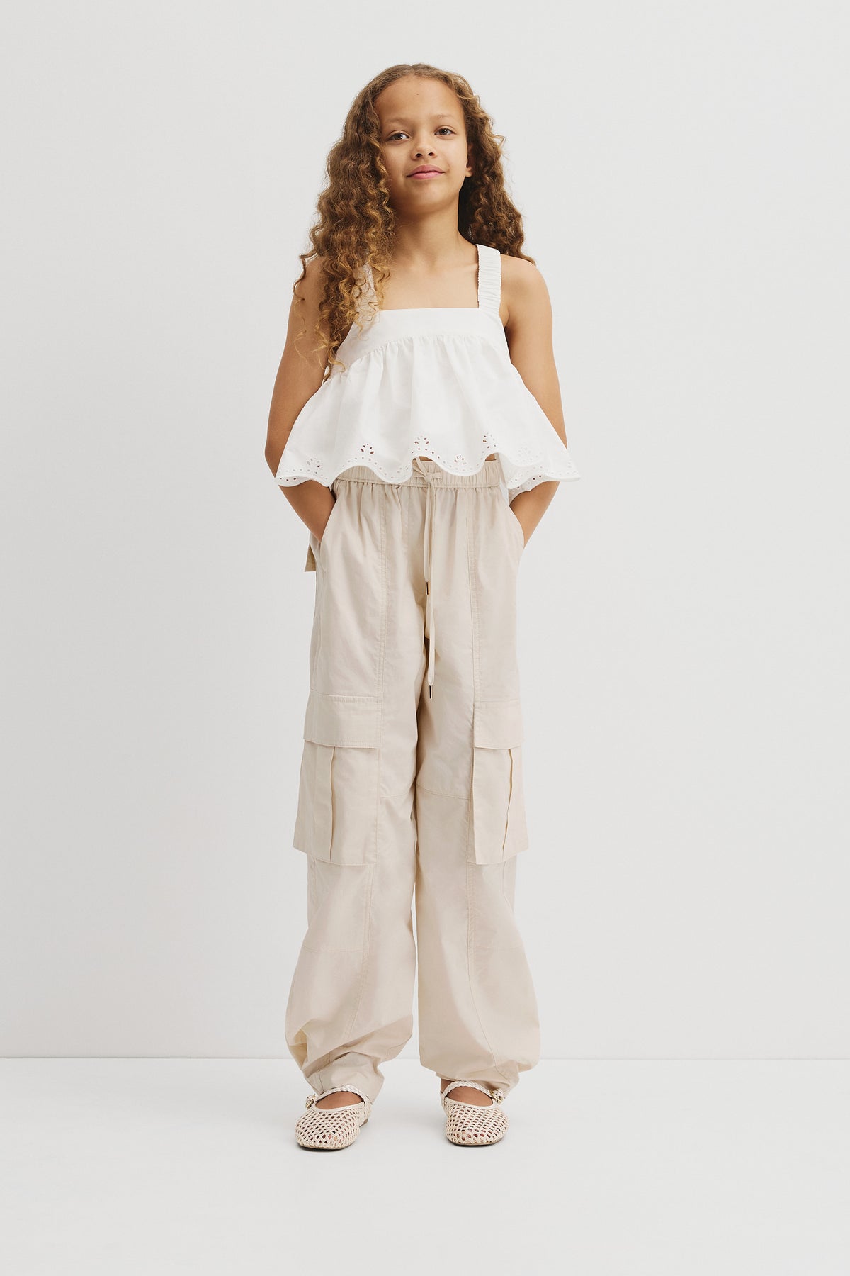 Teen Sleeveless Cutwork Cami Top