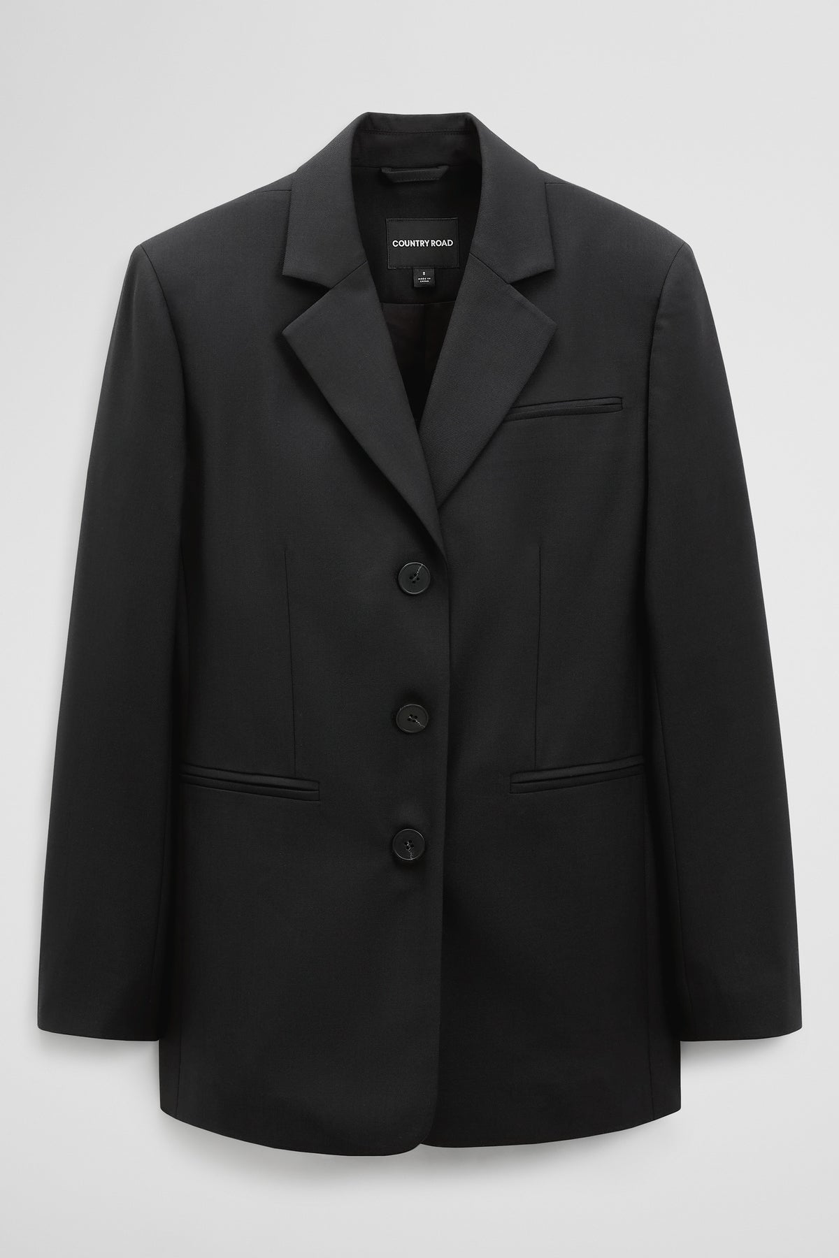Wool Blend Tailored Blazer