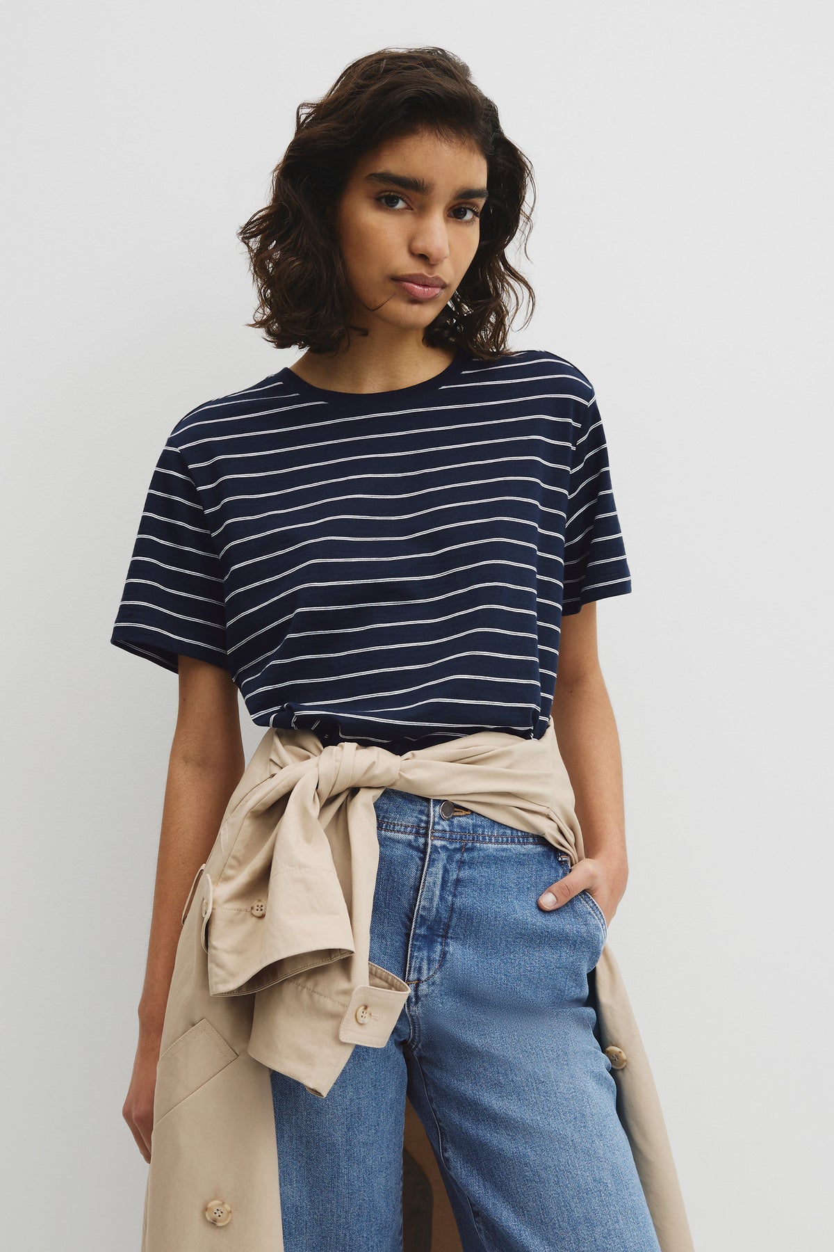Stripe Textured Slub T-Shirt