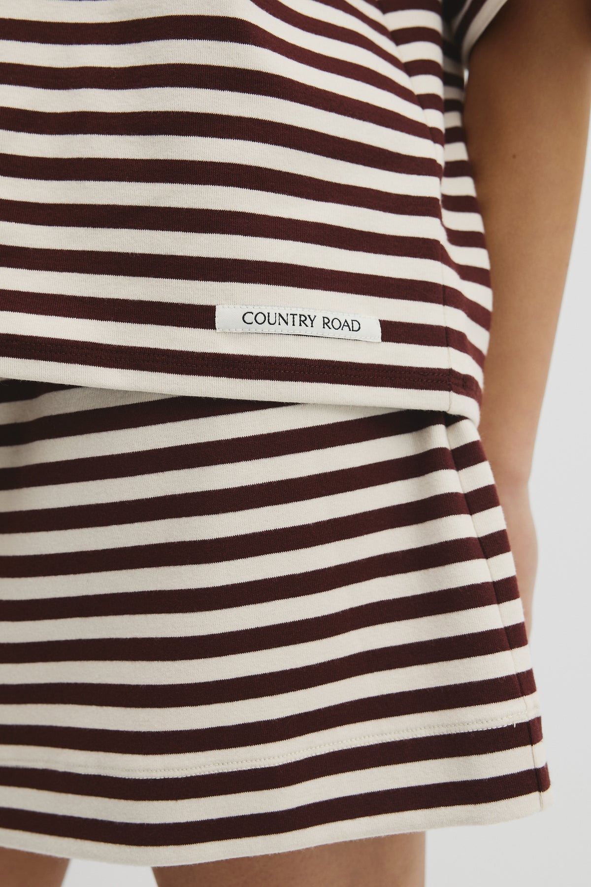 Australian Cotton Blend Stripe Boxy T-Shirt