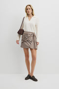 Stripe Bow Drape Skirt