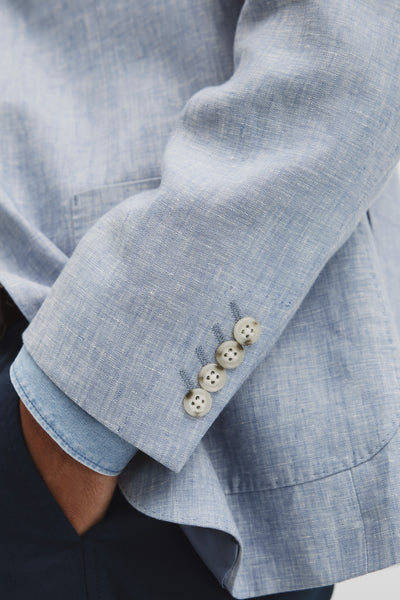 Regular Fit Linen Chambray Jacket