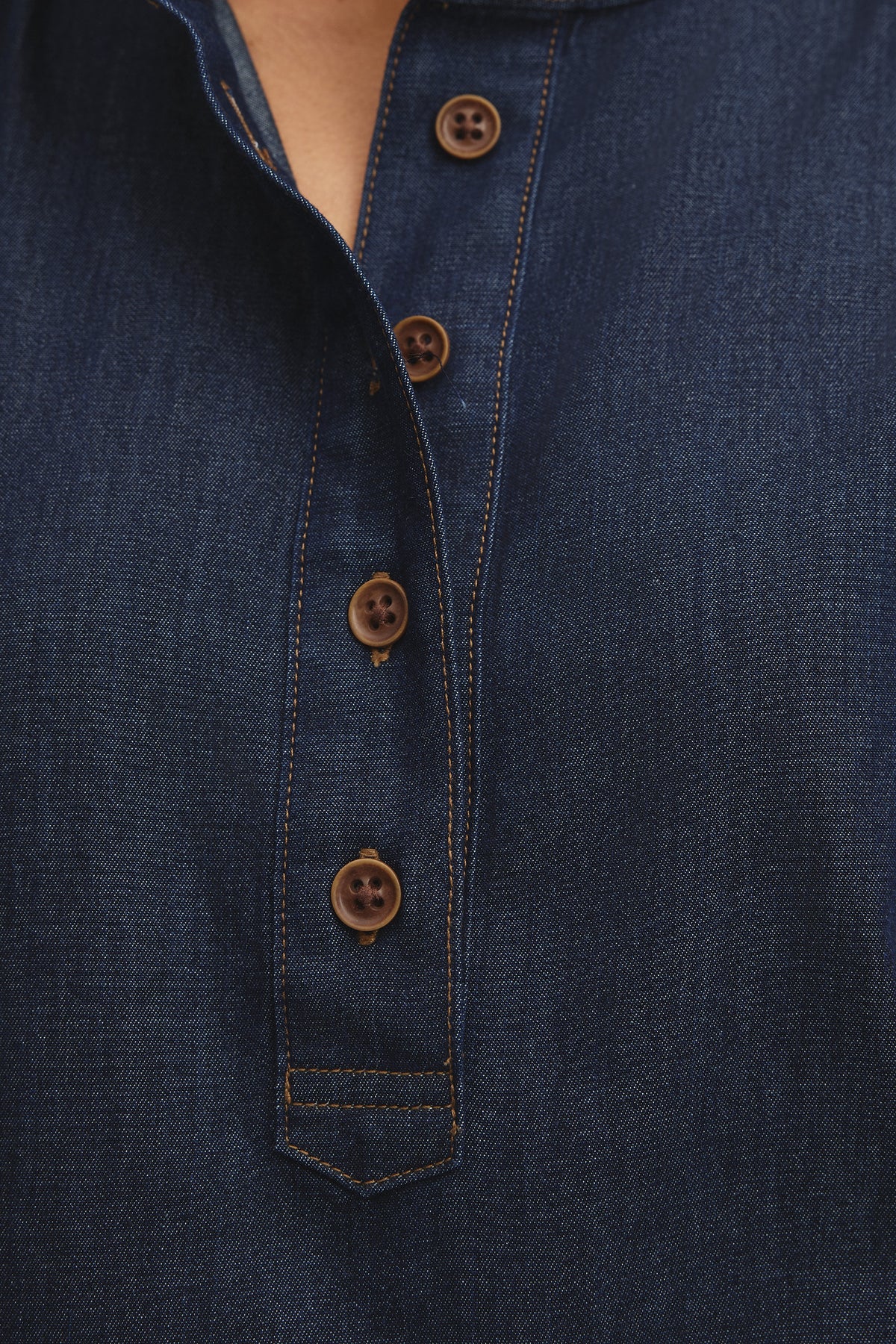 Denim Gather Blouse