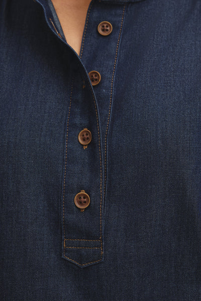 Denim Gather Blouse