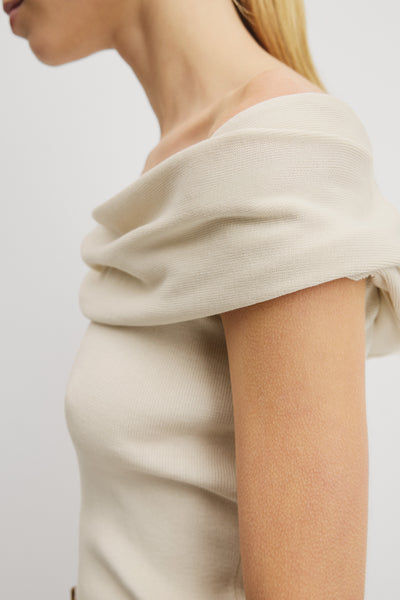 Australian Cotton Fold Over Knit Top