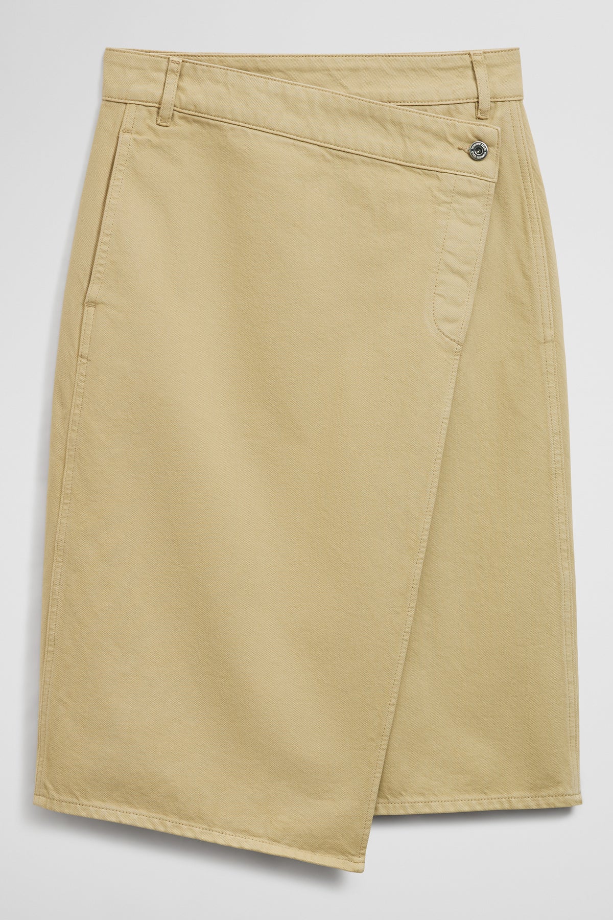 Denim Wrap Midi Skirt