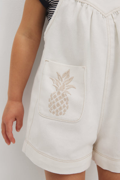 Embroidered Denim Overall