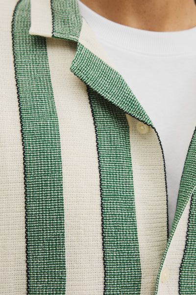 Relaxed Fit Basket Weave Stripe Shirt