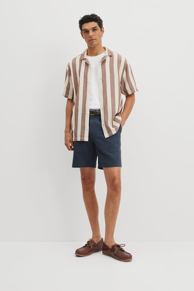 Relaxed Fit Basket Weave Stripe Shirt