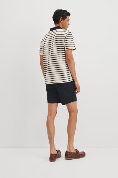 Short Sleeve Contrast Stripe Trophy Neck T-Shirt