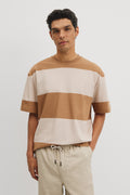 Short Sleeve Boxy Logo Stripe T-Shirt