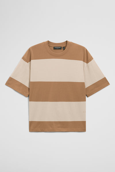 Short Sleeve Boxy Logo Stripe T-Shirt