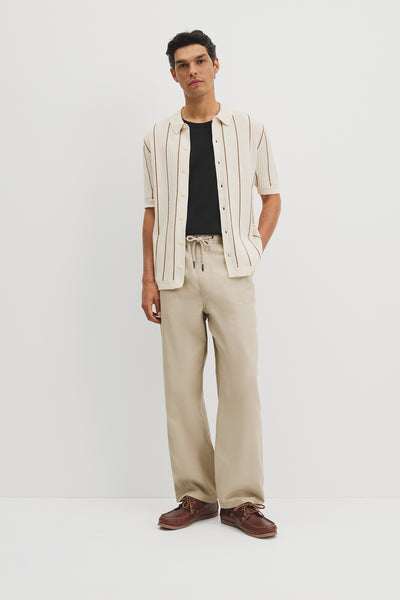 Wide Cot Lin Blend Pant
