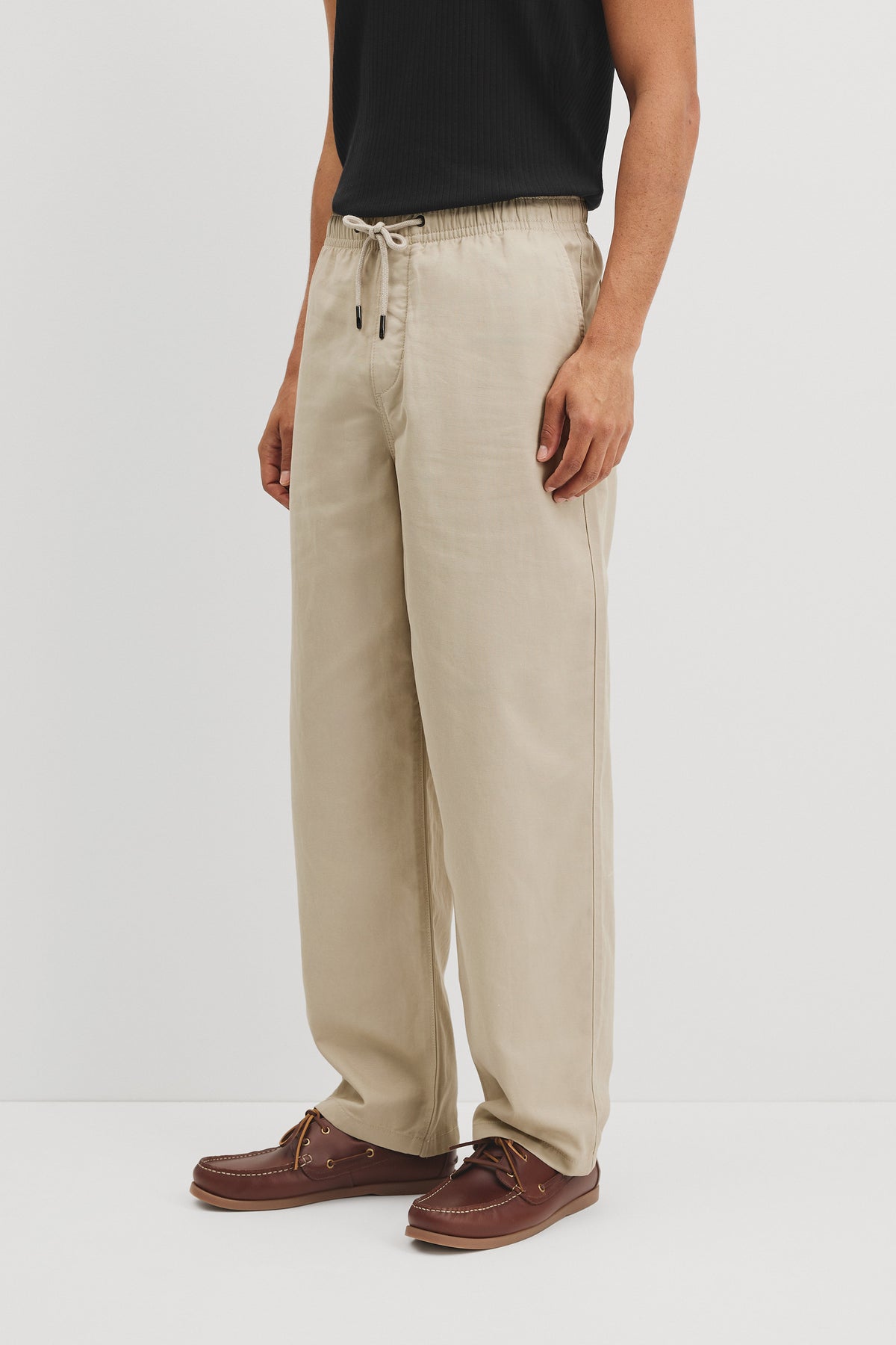 Wide Leg Cotton Linen Blend Pant