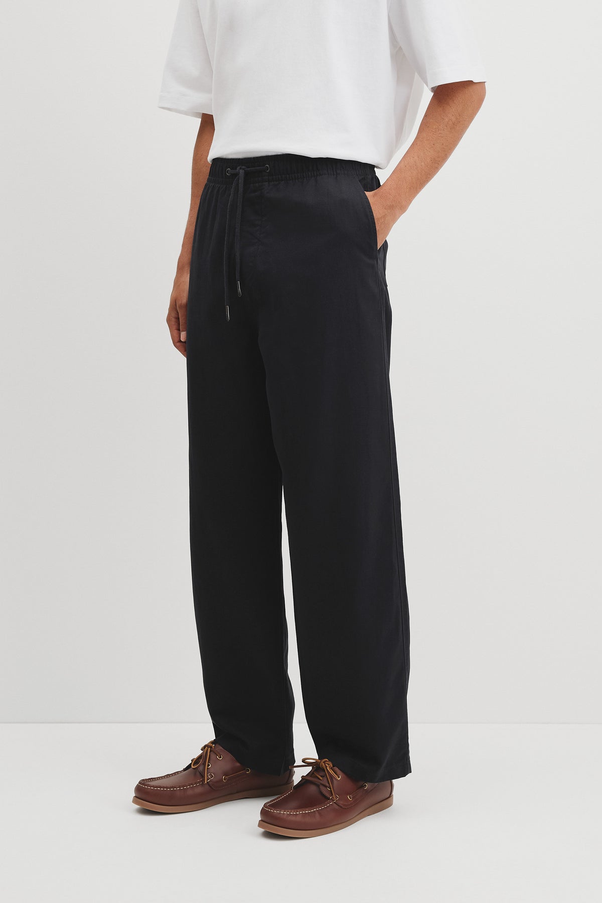 Wide Leg Cotton Linen Blend Pant