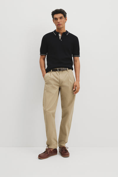 Australian Cotton Tipped Textured Knit Polo