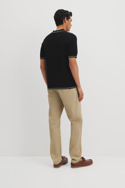 Australian Cotton Tipped Textured Knit Polo