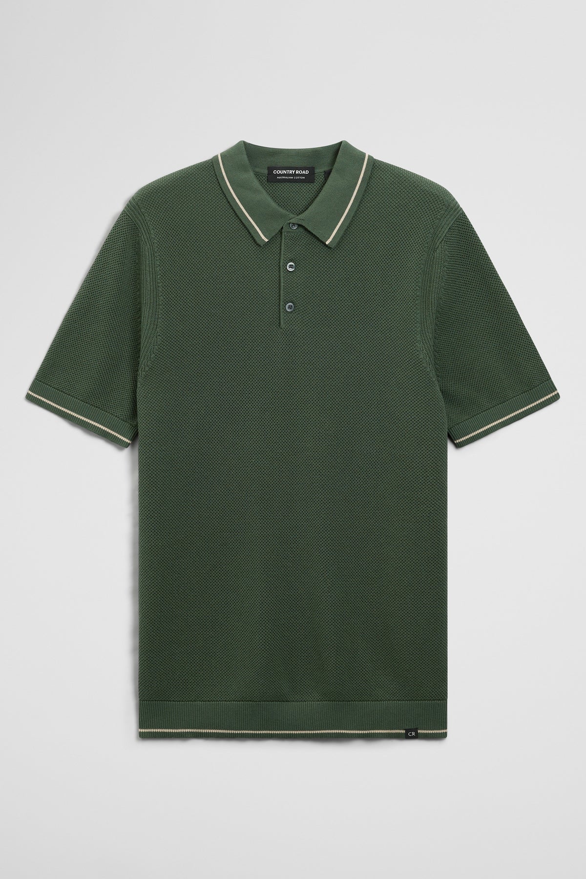 Australian Cotton Tipped Textured Knit Polo