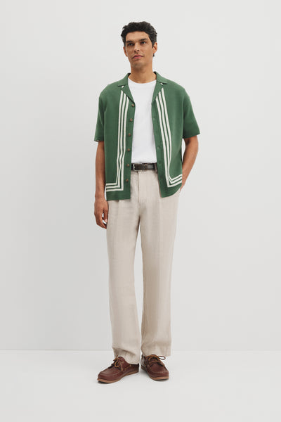 Australian Cotton Textured Panel Knit Shirt