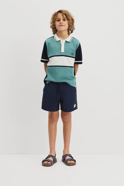 Short Sleeve Panel Logo Polo
