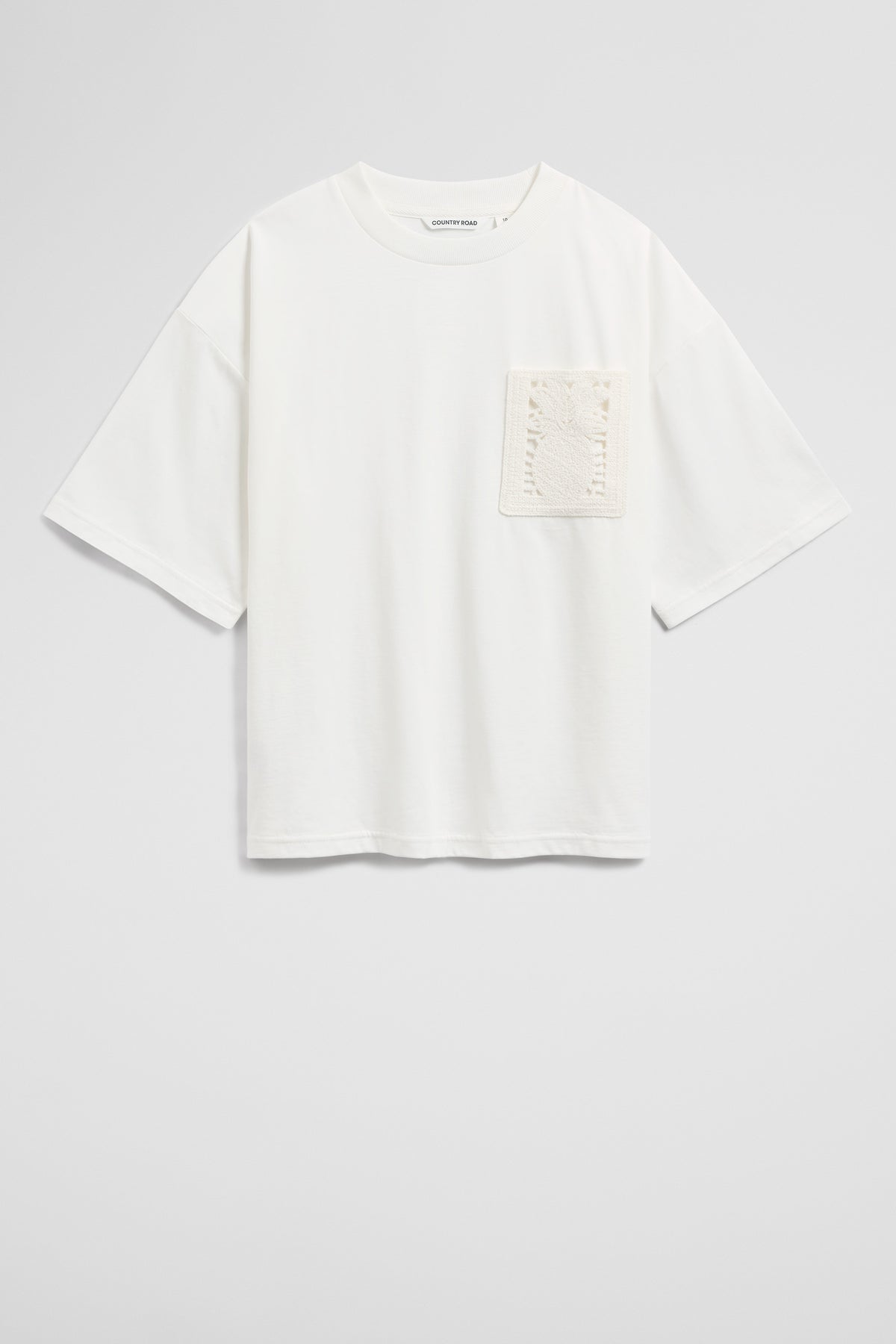 Short Sleeve Crochet Pocket T-Shirt