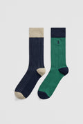 Contrast Rib Sock Pack of 2