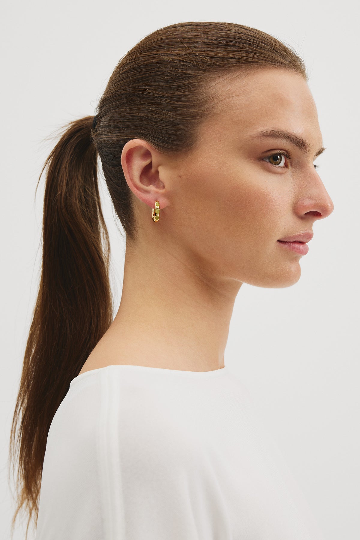 Nora Stone Semi Hoop