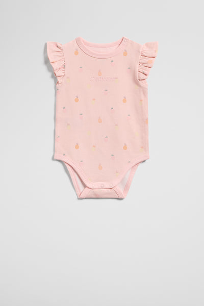 Organically Grown Cotton Sleeveless Jersey Frill Bodysuit