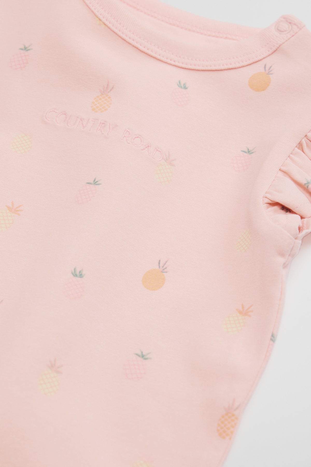 Organically Grown Cotton Sleeveless Jersey Frill Bodysuit