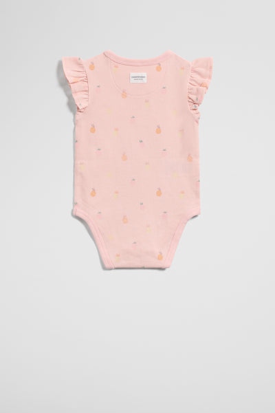 Organically Grown Cotton Sleeveless Jersey Frill Bodysuit