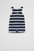 Sleeveless Stripe Terry Rompe
