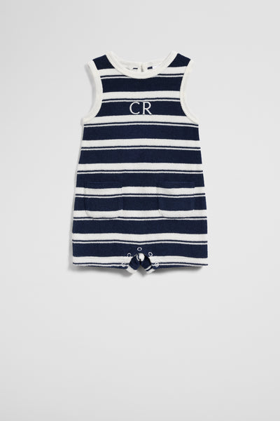 Sleeveless Stripe Terry Rompe