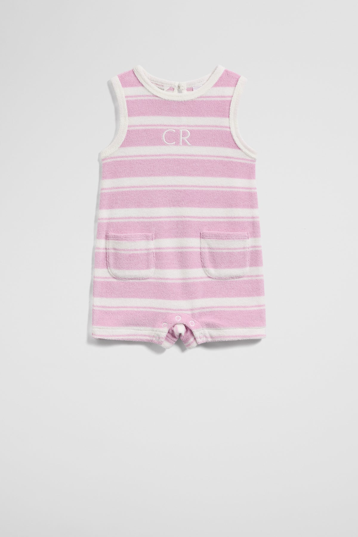 Sleeveless Stripe Terry Rompe