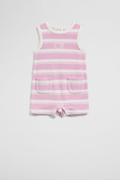 Sleeveless Stripe Terry Rompe