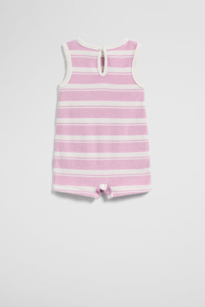 Australian Cotton Sleeveless Stripe Terry Romper