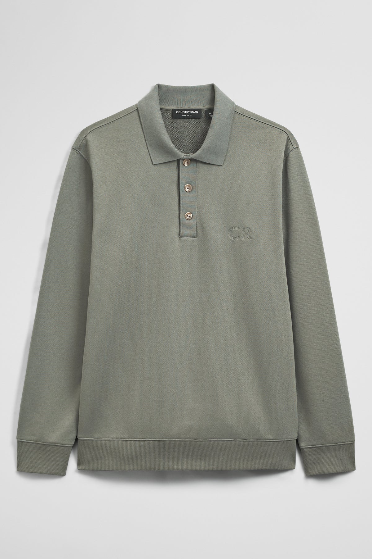 Long Sleeve Button Collar Sweat