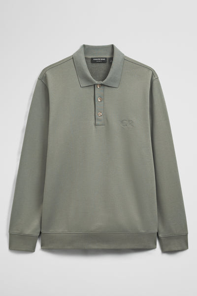 Long Sleeve Button Collar Sweat