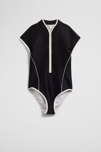 Teen Short Sleeve One Piece Swimsuit