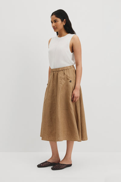 Utility Linen Skirt