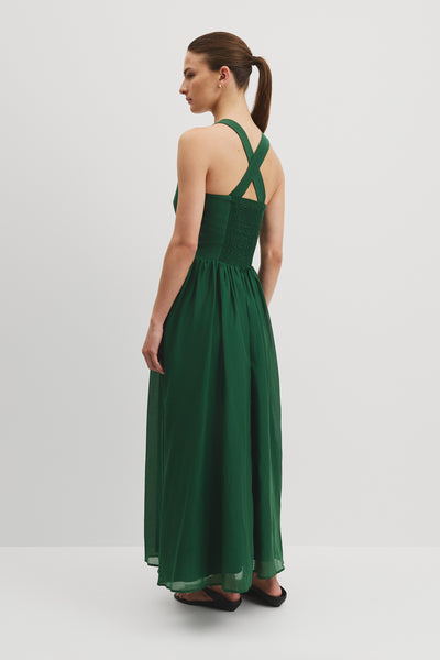 Basque Maxi Dress