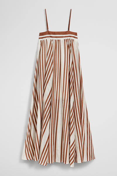 Striped Voile Maxi Dress